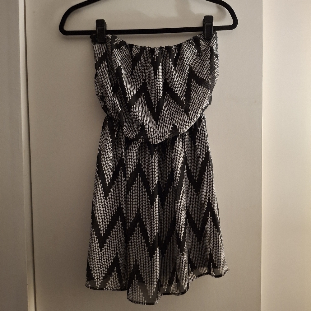 B Darlin Women's Bustier Black and White Polka Dot Top